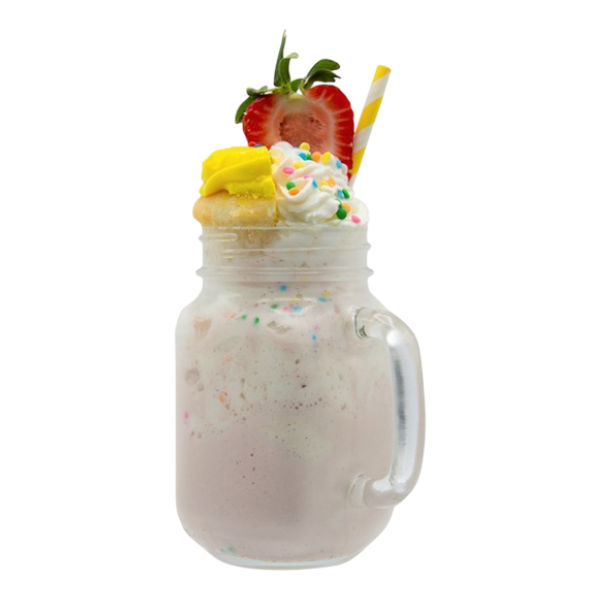Milkshake aux cupcakes aux fraises
