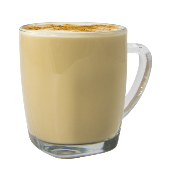 Latte au beurre, au caramel et aux pommes