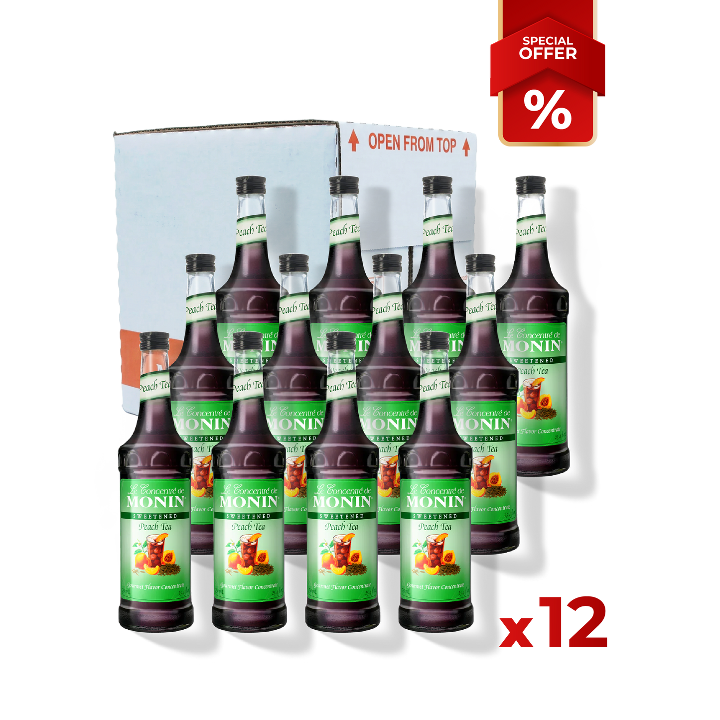 Sirop de thé à la pêche MONIN, 0,75L