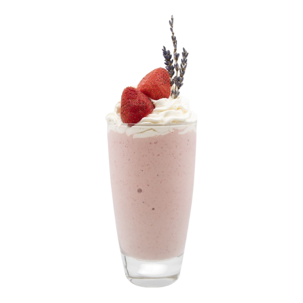 Milkshake à la lavande et aux fraises
