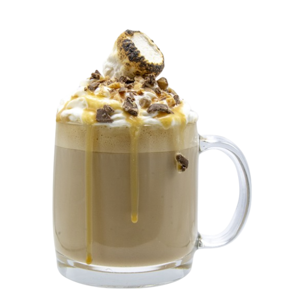 Latte au caramel salé et aux guimauves
