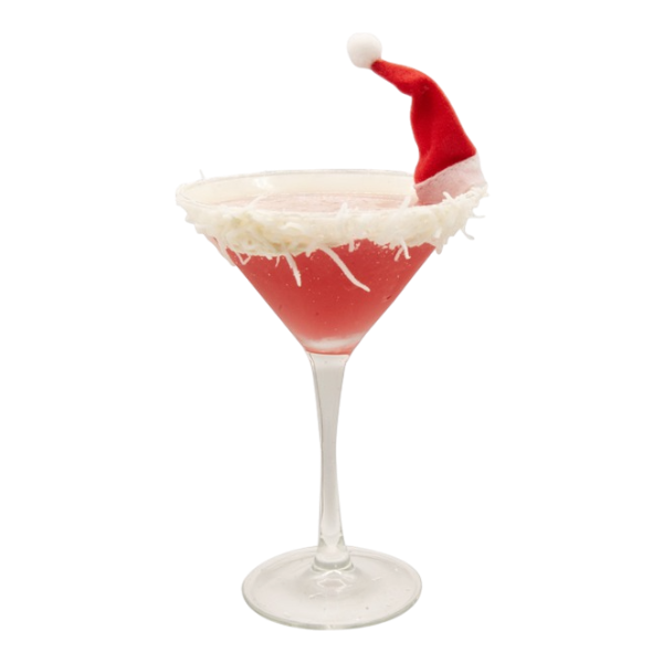 Mocktini avec le chapeau du Père Noël
