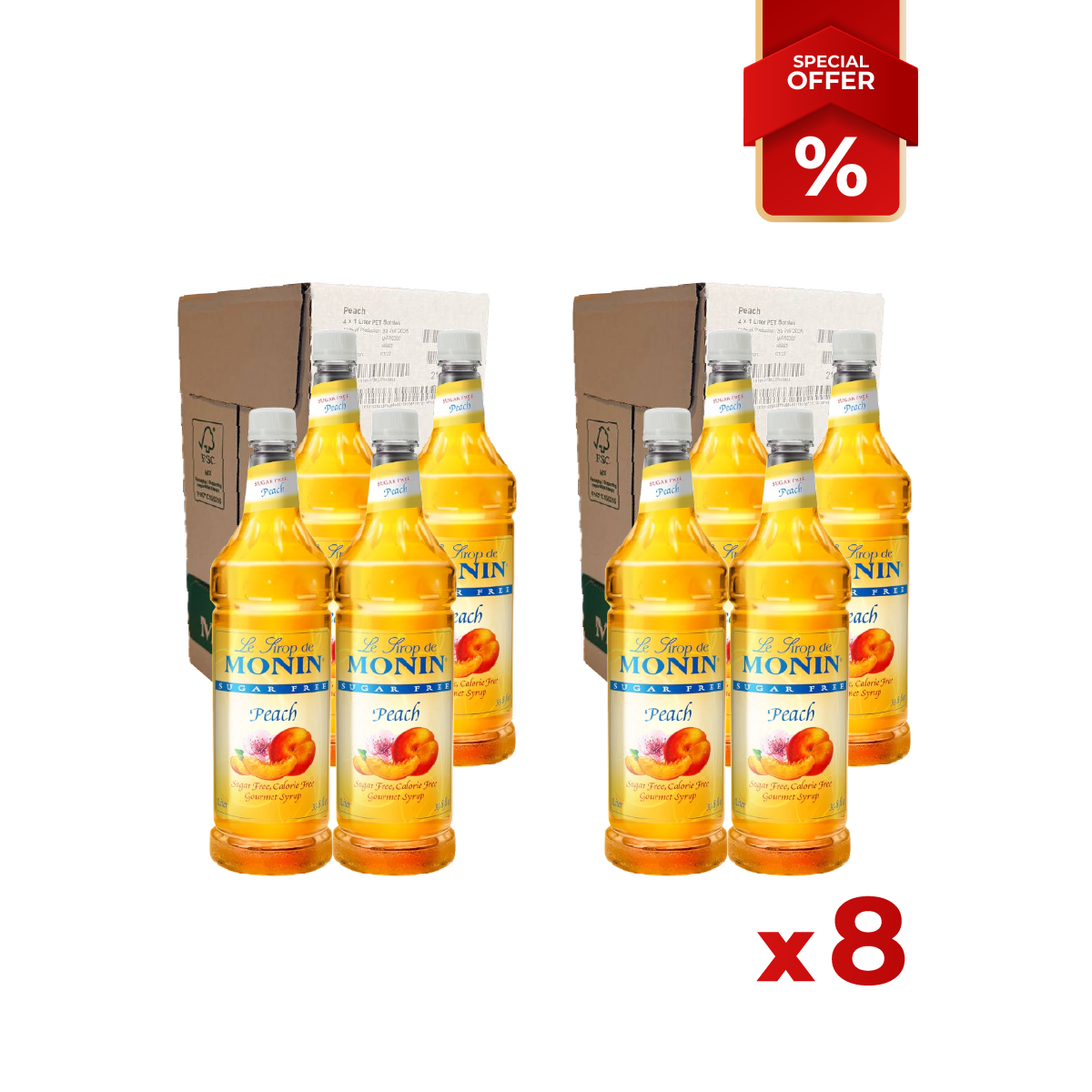 Peach Syrup Sugar Free MONIN, 1L