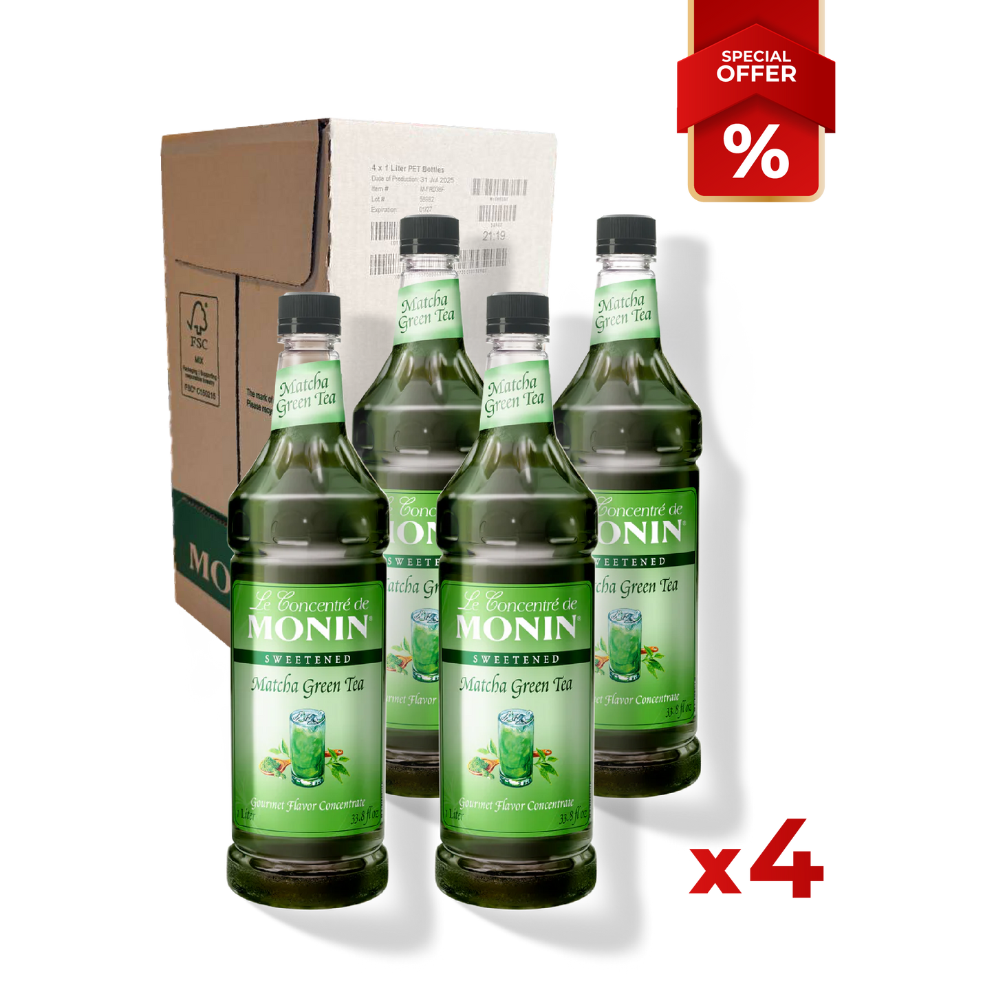 Matcha Green Tea Concentrate MONIN, 1L