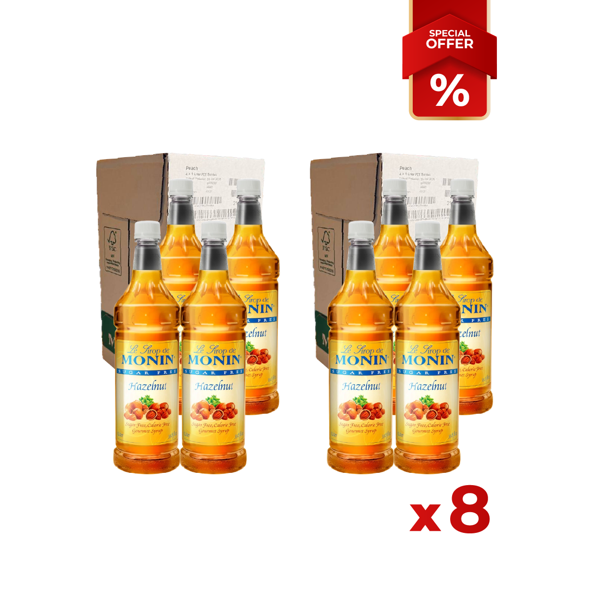 Hazelnut Syrup Sugar Free MONIN, 1L