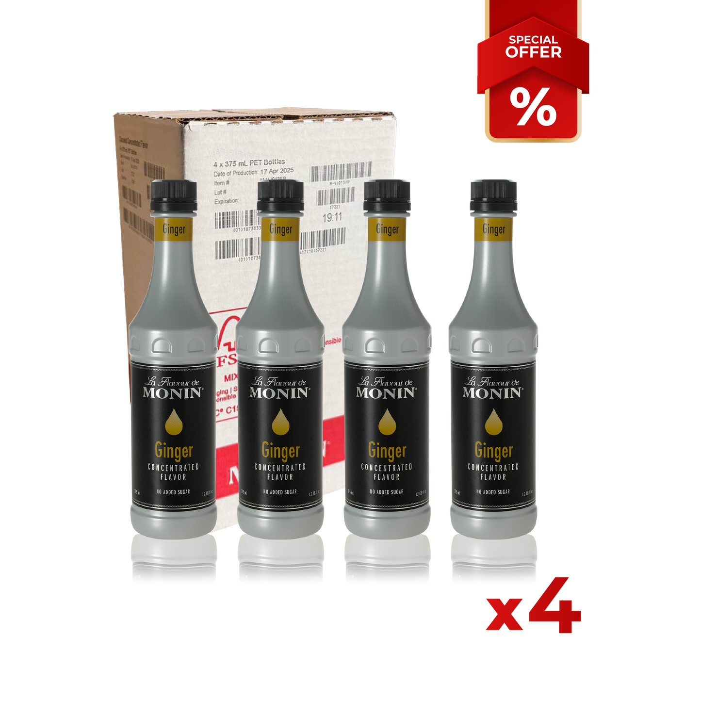 Concentré de saveur de fruit de gingembre MONIN, 375 ml