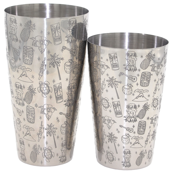 Shaker Boston 28 et 18 oz - Acier inoxydable à motifs, boîte sur boîte