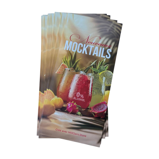 MOCKTAILS Bar Menu Flayer- Yuzu, Dragonfruit, Guava