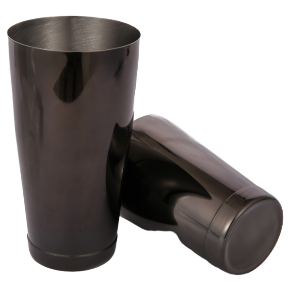 Shaker à cocktail Boston 28 et 18 oz - Métal noir, finition étain sur étain