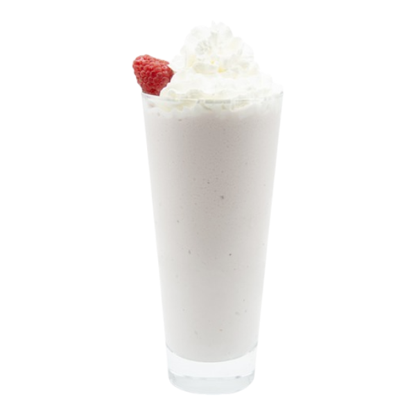 Milkshake au chocolat blanc et à la framboise