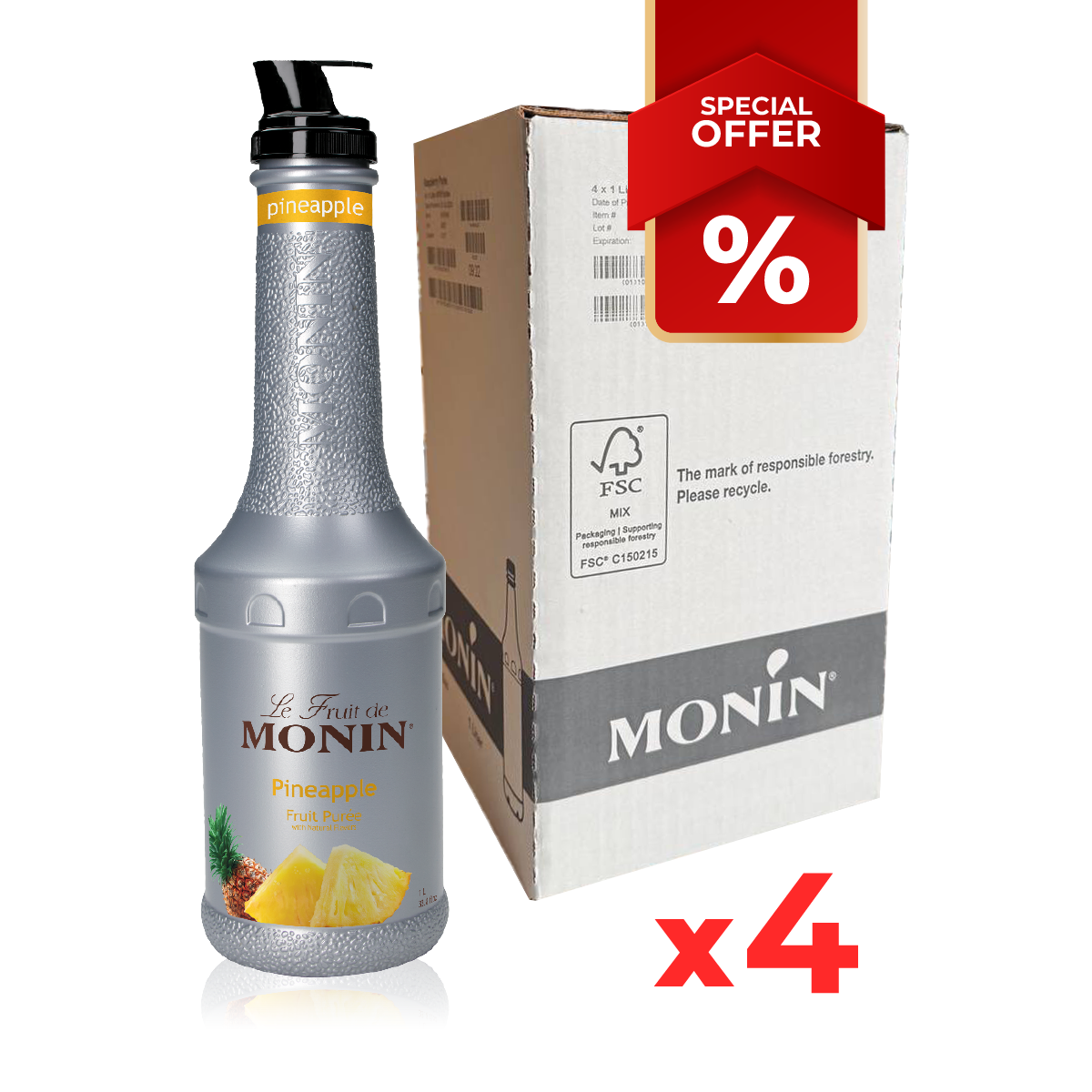Purée de sirop d'ananas MONIN, 1L B2B