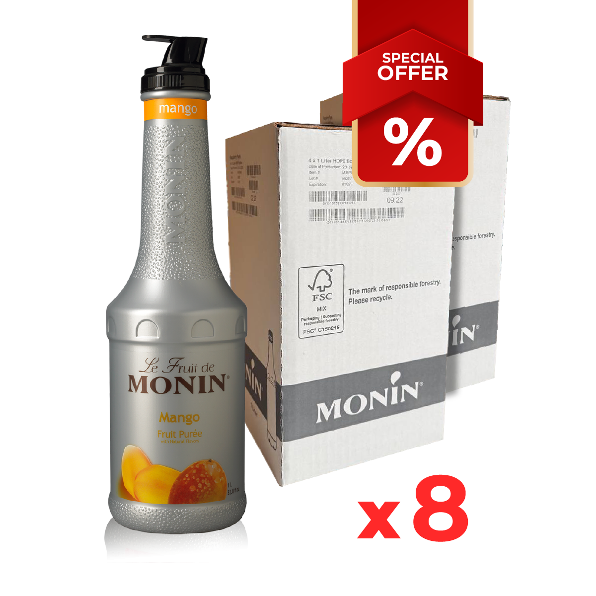Purée de sirop de mangue MONIN, 1L B2B