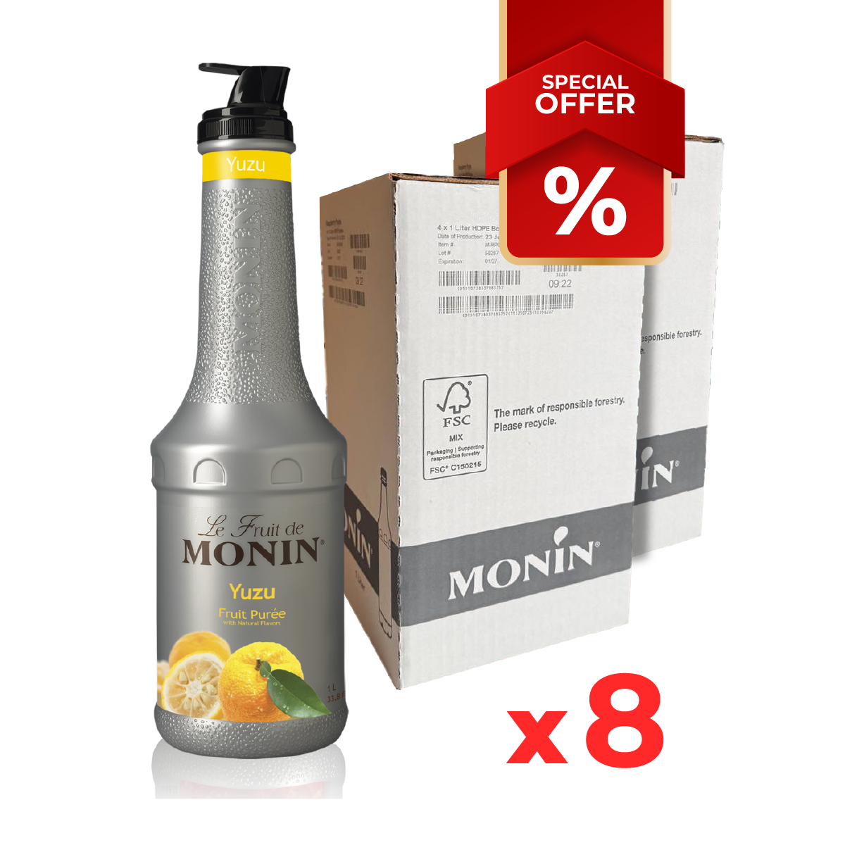 Purée de sirop de yuzu MONIN, 1L B2B