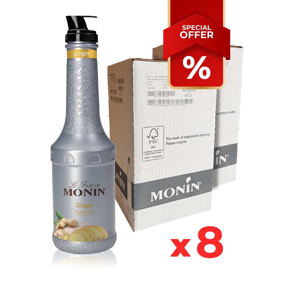 Ginger Fruit Syrup Puree MONIN, 1L B2B