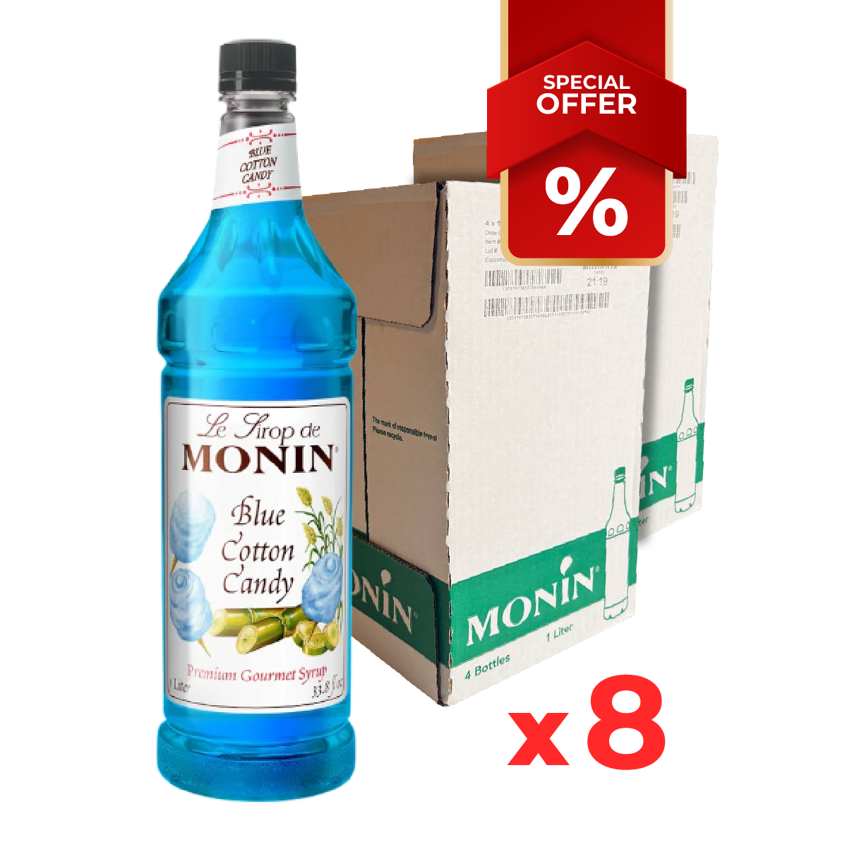 Sirop de Barbe à Papa Bleue MONIN, 1L