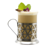 Latte blanc d'hiver fleuri