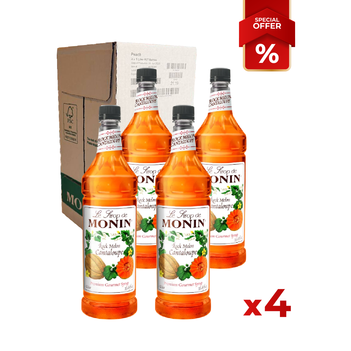 Melon Rock Cantaloupe Syrup MONIN, 1L