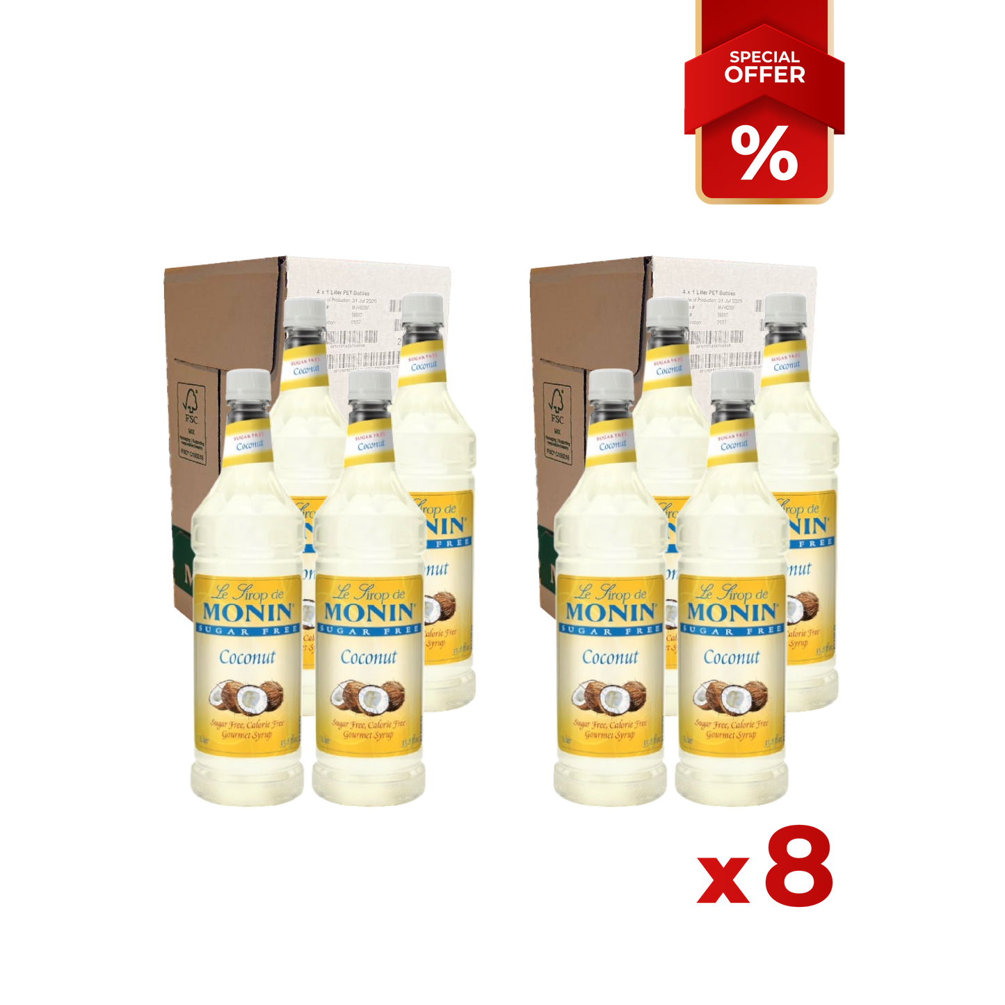 Coconut Syrup Sugar Free MONIN, 1L