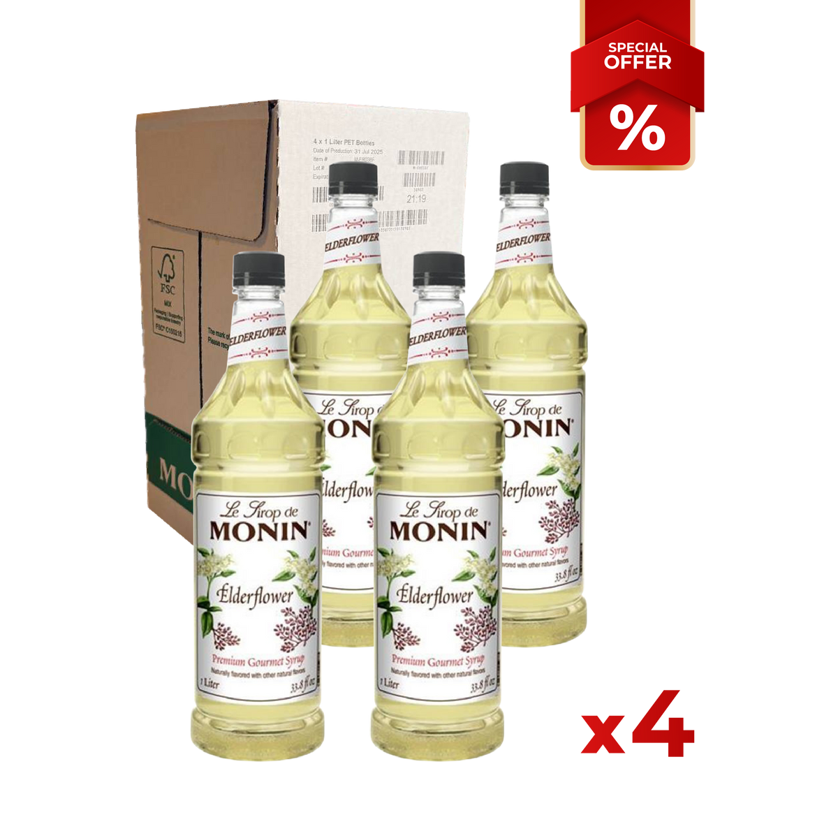 Elderflower Syrup MONIN, 1L