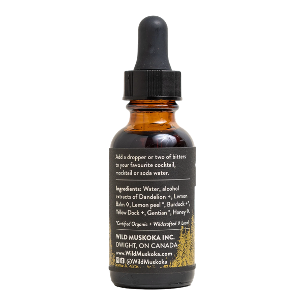 Dandelion & Lemon (Citrus & Roots) Bitters WILD MUSKOKA, 30ml/1oz
