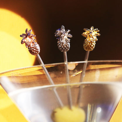 Pineappple Cocktail Picks - Gold Plated Top