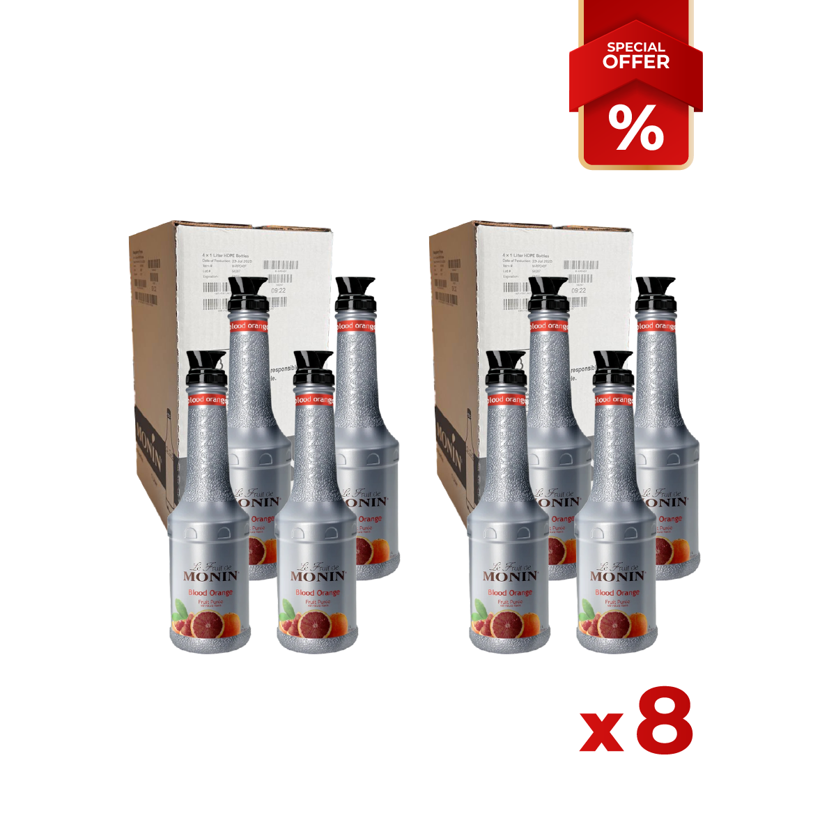 Blood Orange Fruit Syrup Puree MONIN, 1L B2B