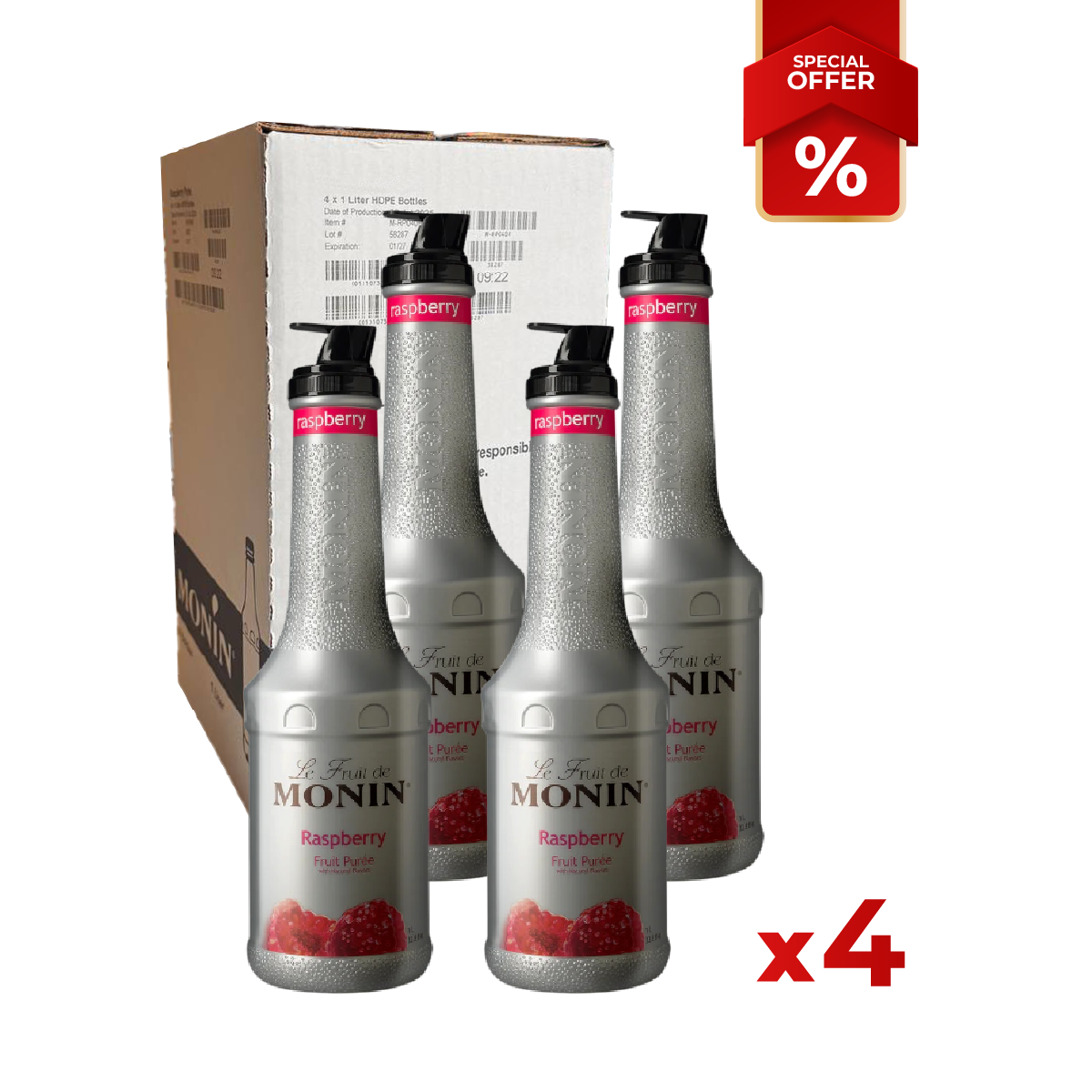 Raspberry Syrup puree MONIN, 1L B2B