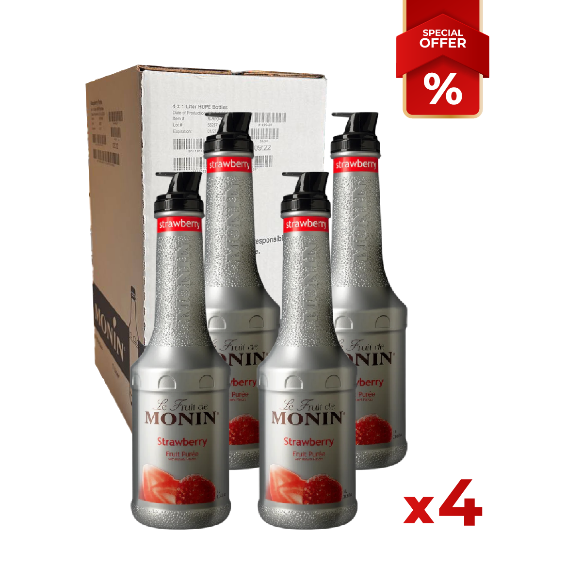 Strawberry Syrup puree MONIN, 1L B2B
