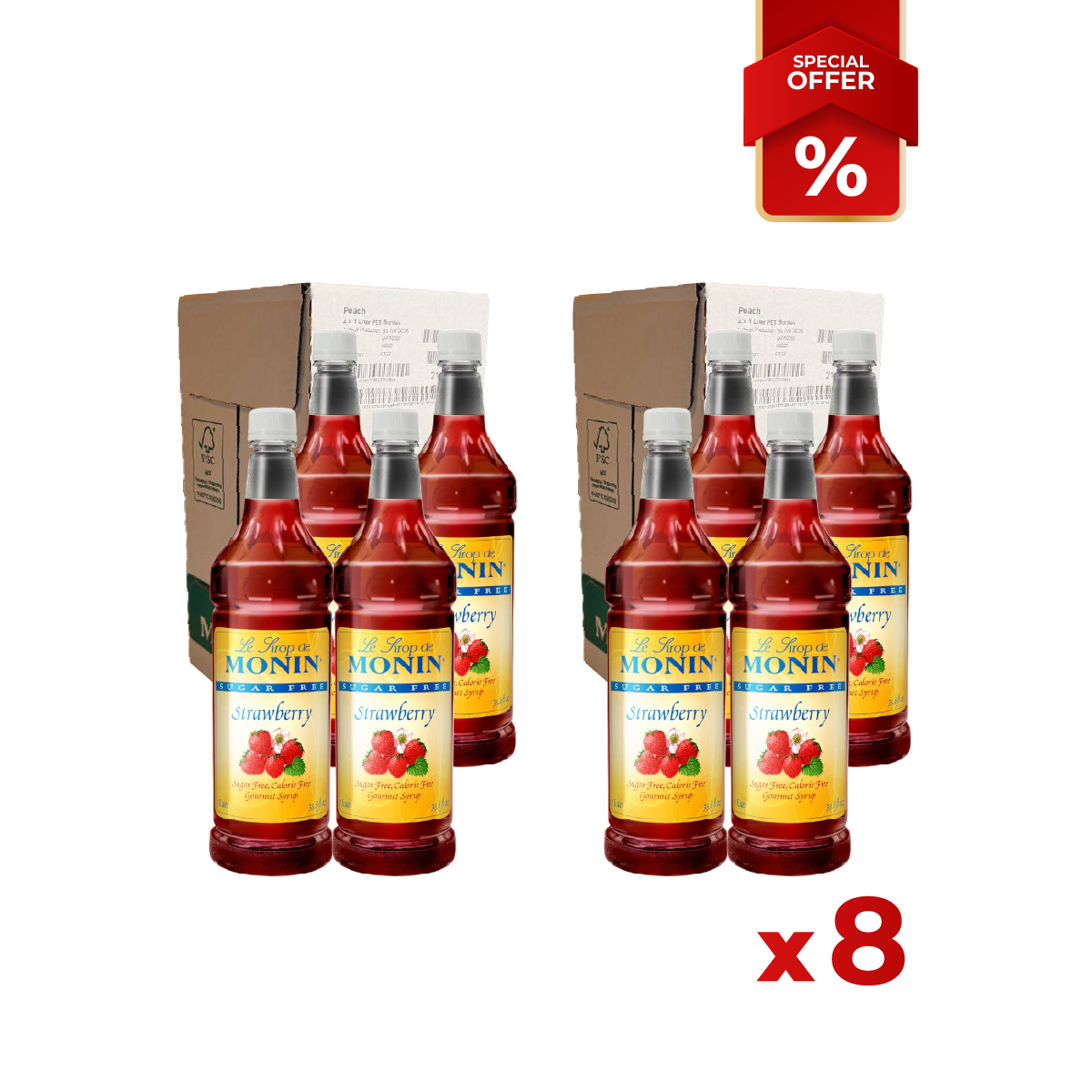 Strawberry Syrup Sugar Free MONIN, 1L