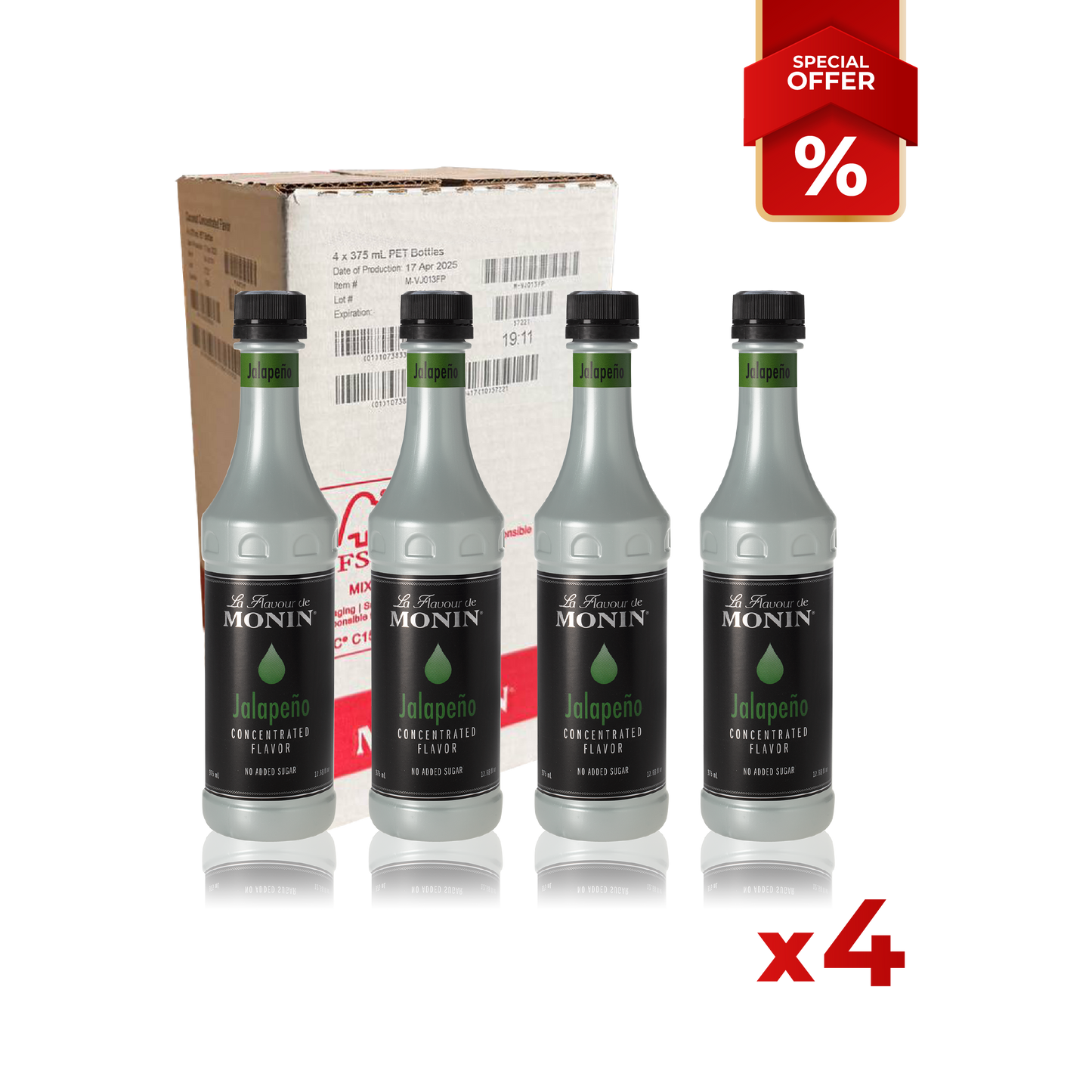 Concentré de saveur de jalapeño MONIN, 375 ml