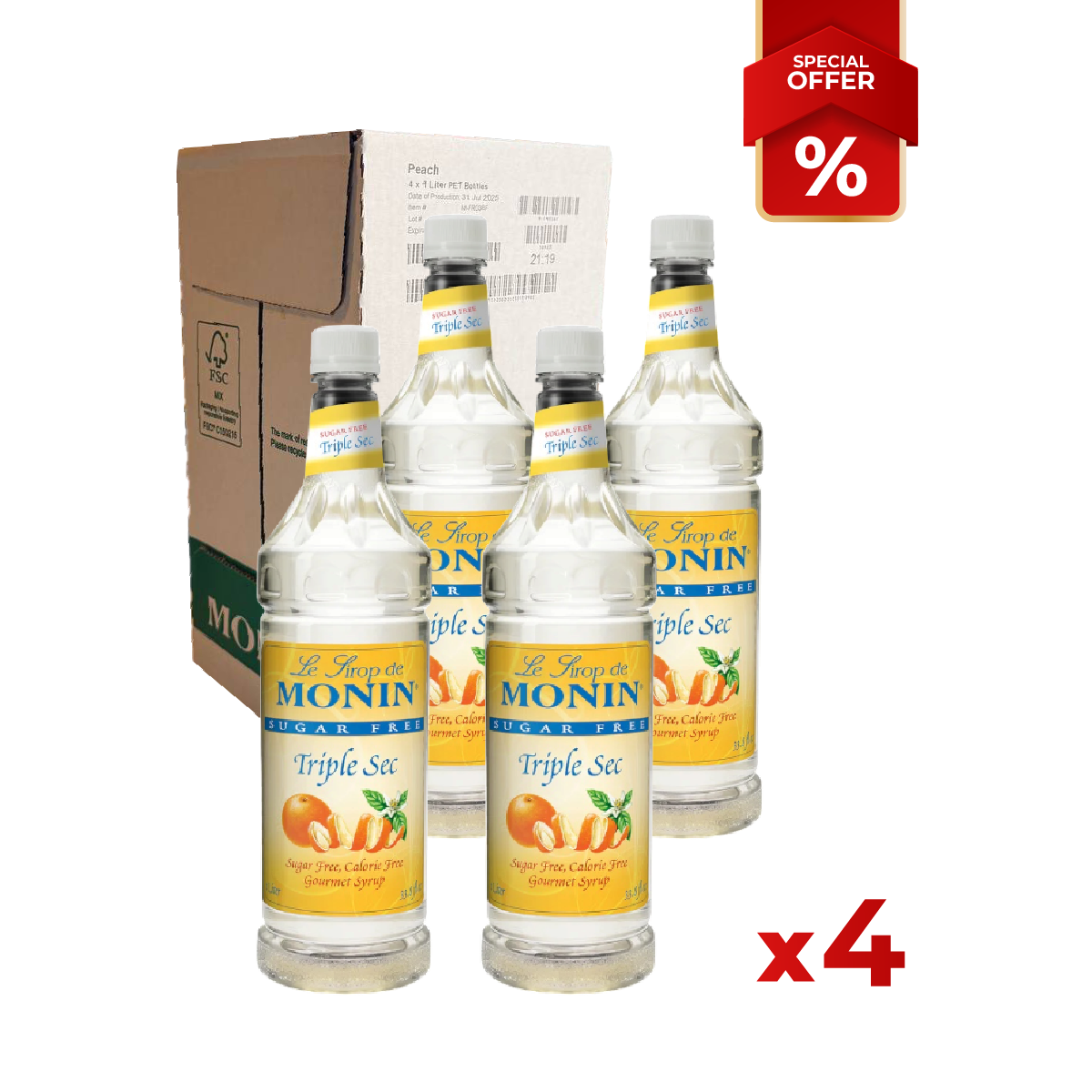 Triple Sec Syrup Sugar Free MONIN, 1L