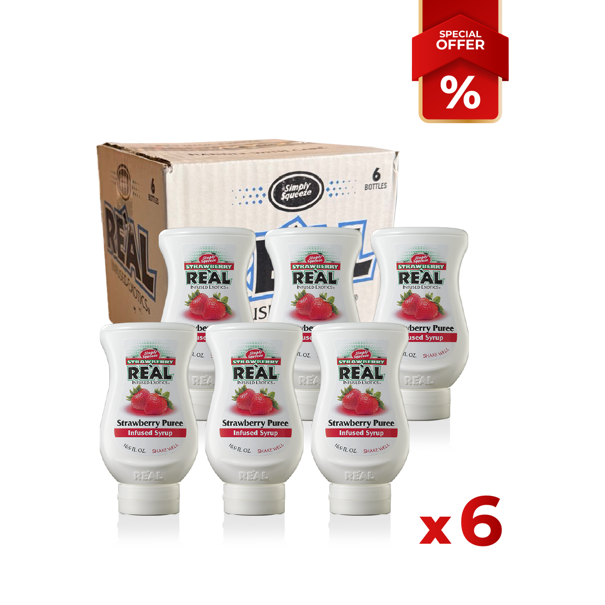 Strawberry Fruit syrup puree REÁL, 500 ml
