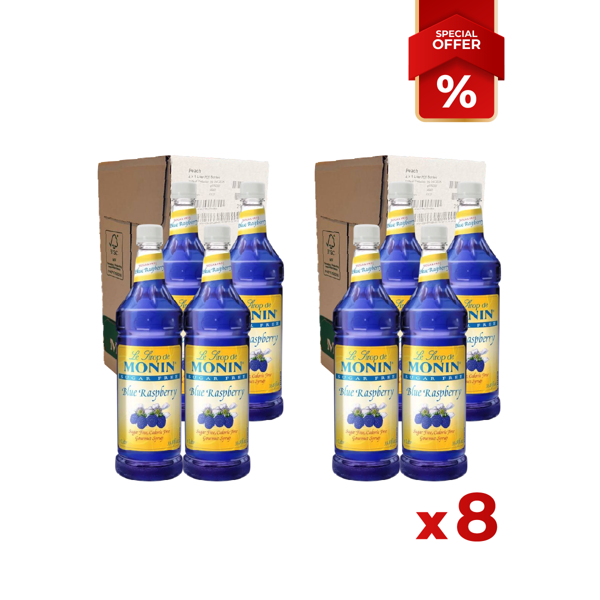Blue Raspberry Syrup Sugar Free MONIN, 1L