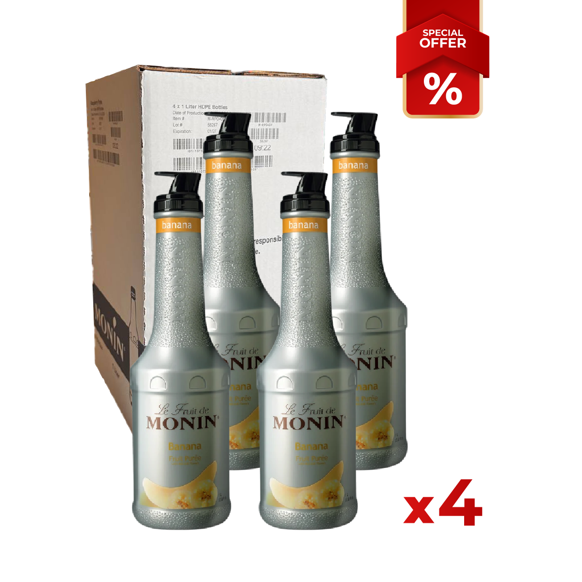 Banana Fruit Syrup Puree MONIN, 1L B2B