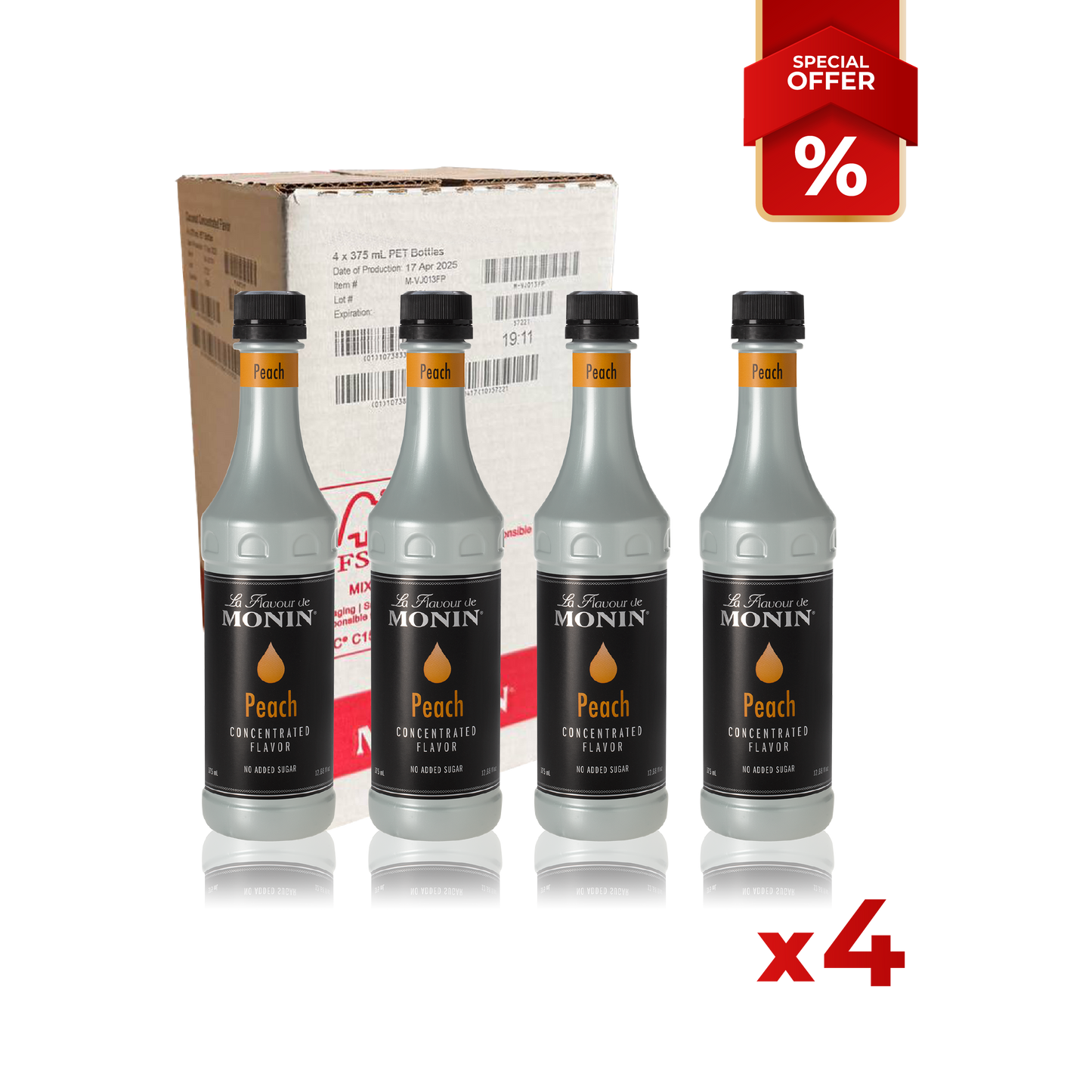 Peach Flavor Concentrated MONIN, 375 ml