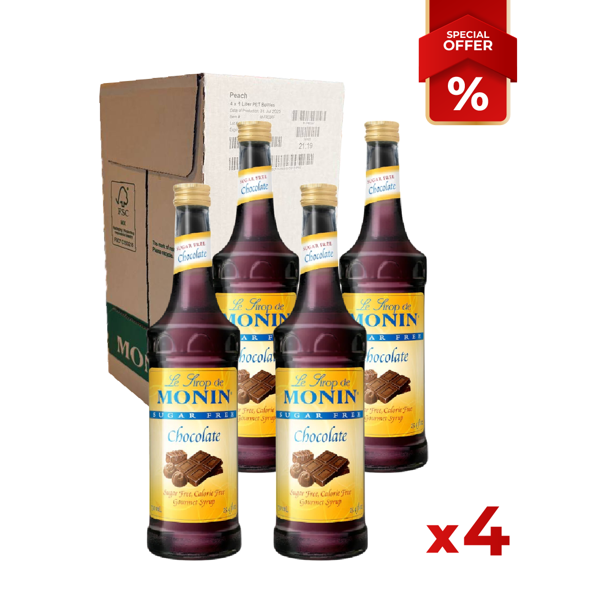 Chocolate Syrup Sugar Free MONIN, 1L