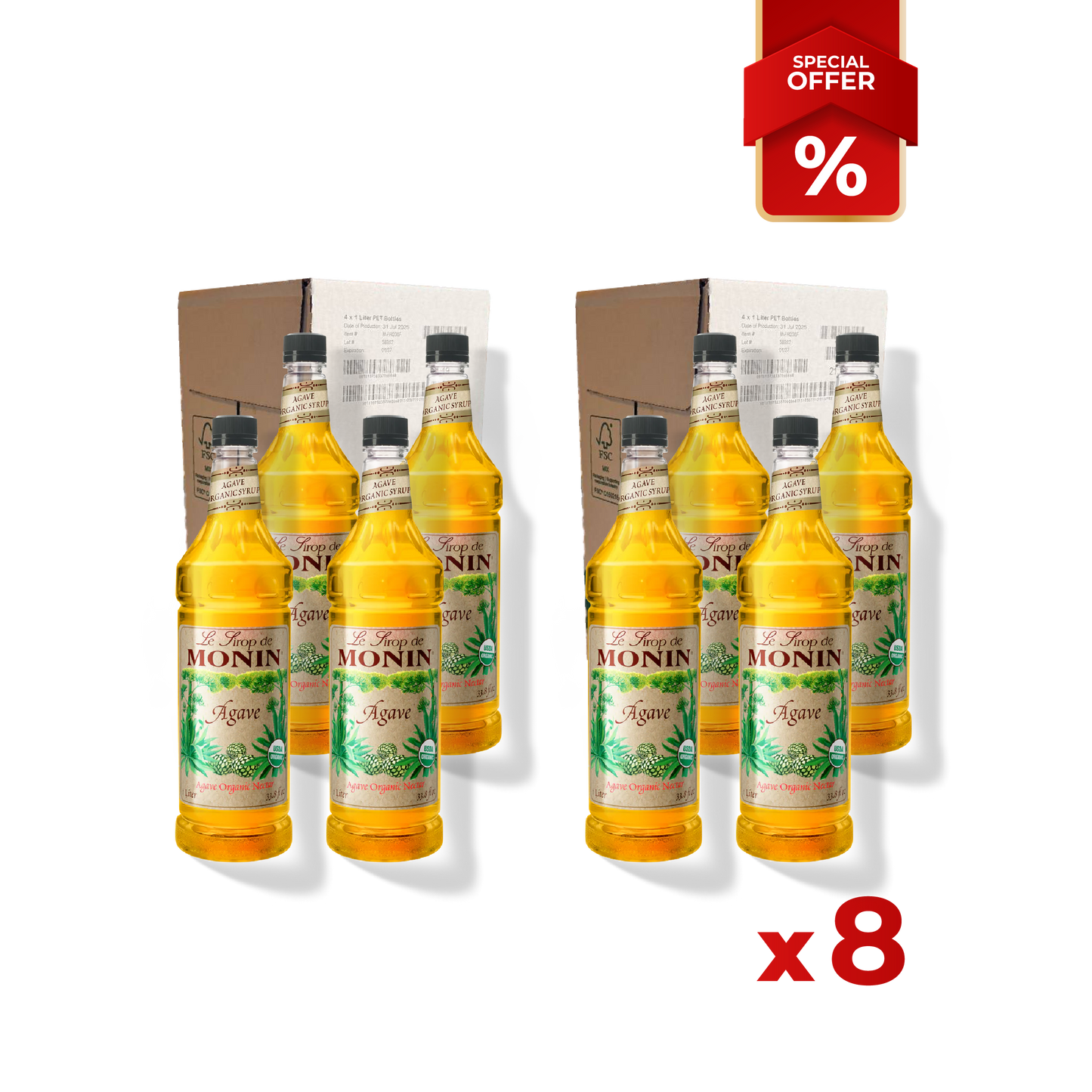 Agave Nectar Organic Syrup MONIN, 1L