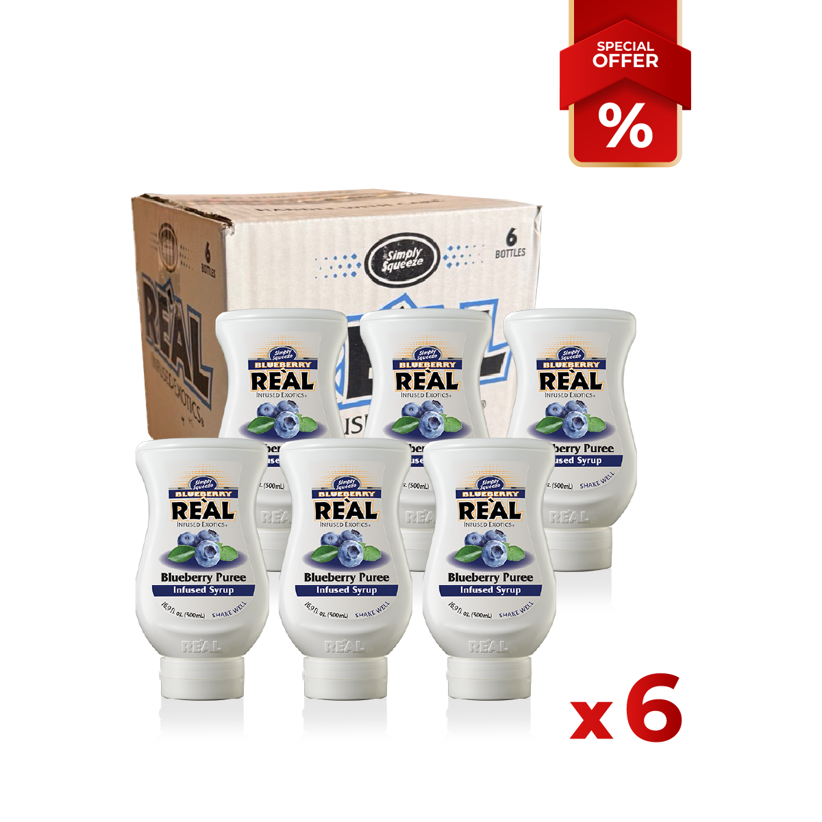 Purée de sirop de fruit de myrtille REÁL, 500 ml