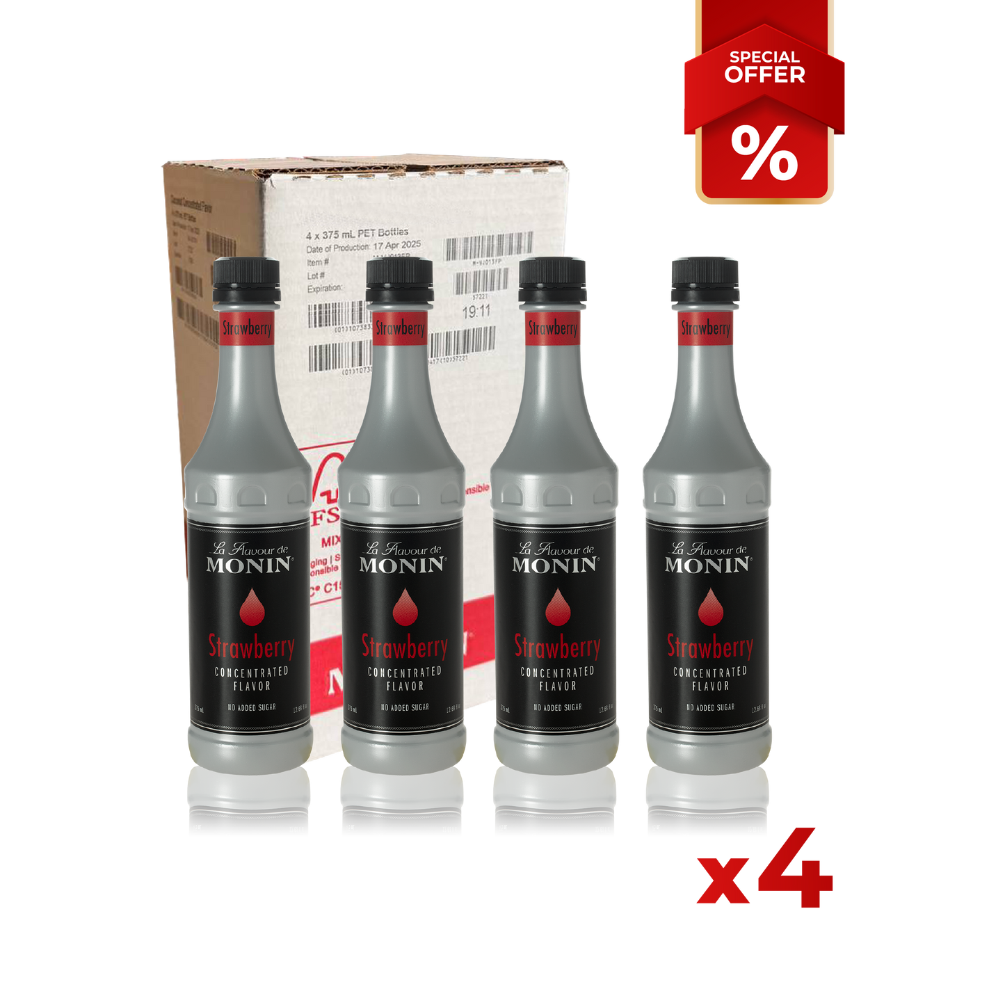 Concentré de saveur de fraise MONIN, 375 ml