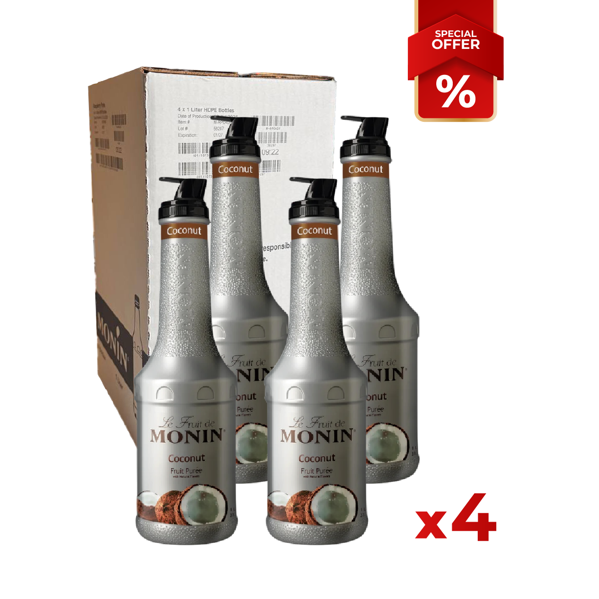 Coconut Syrup puree MONIN, 1L B2B