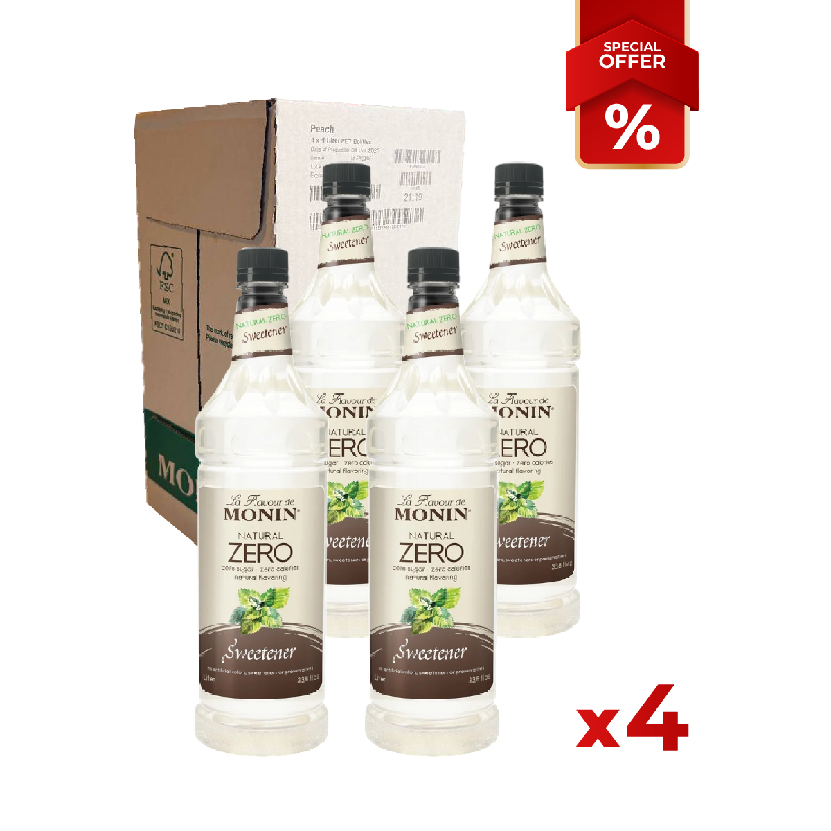 Sweetener Syrup Zero Calorie MONIN, 1L