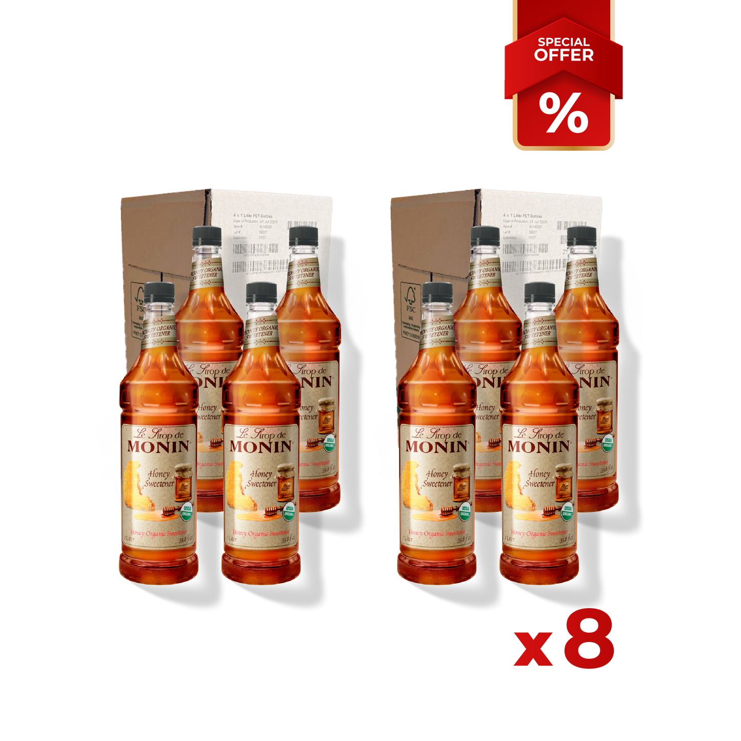 Honey Sweetener Syrup MONIN, 1L