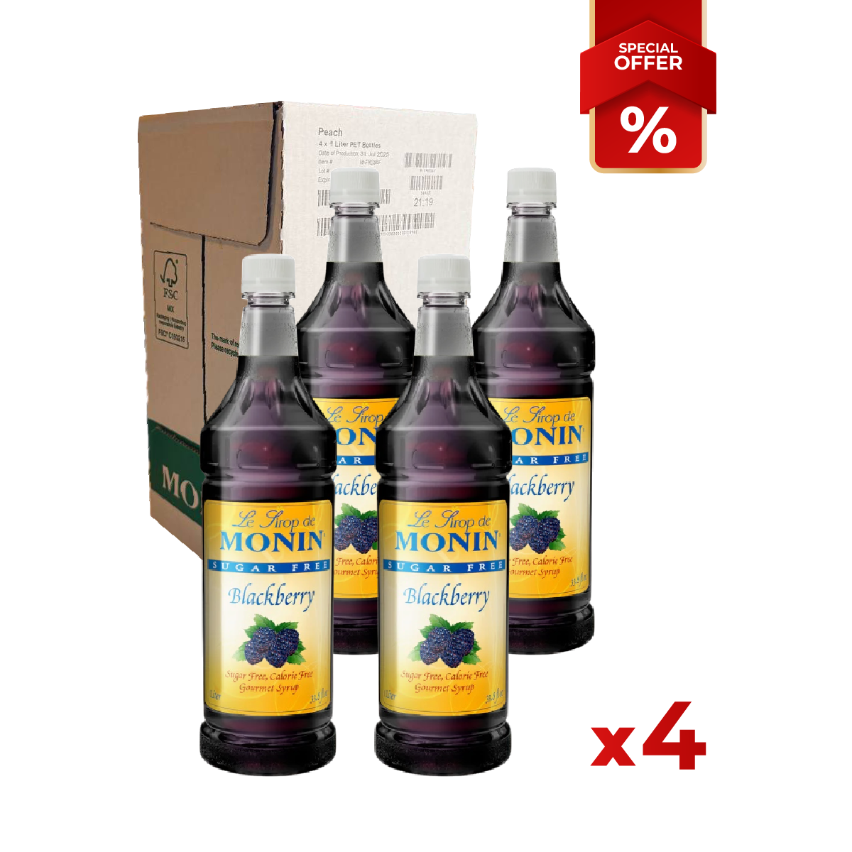 Blackberry Syrup Sugar Free MONIN, 1L
