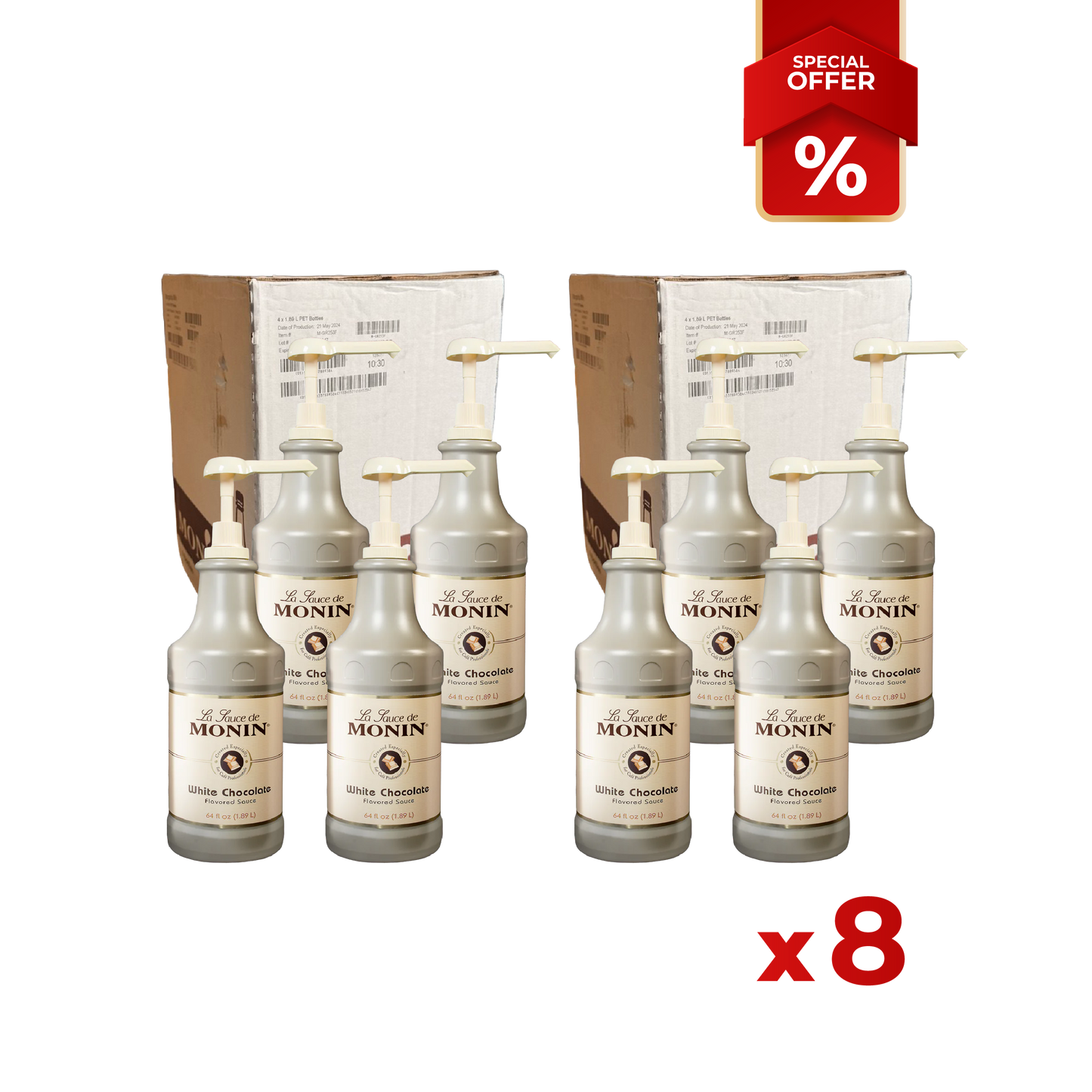 Topping de Sauce Chocolat Blanc MONIN, 64oz/1,89L