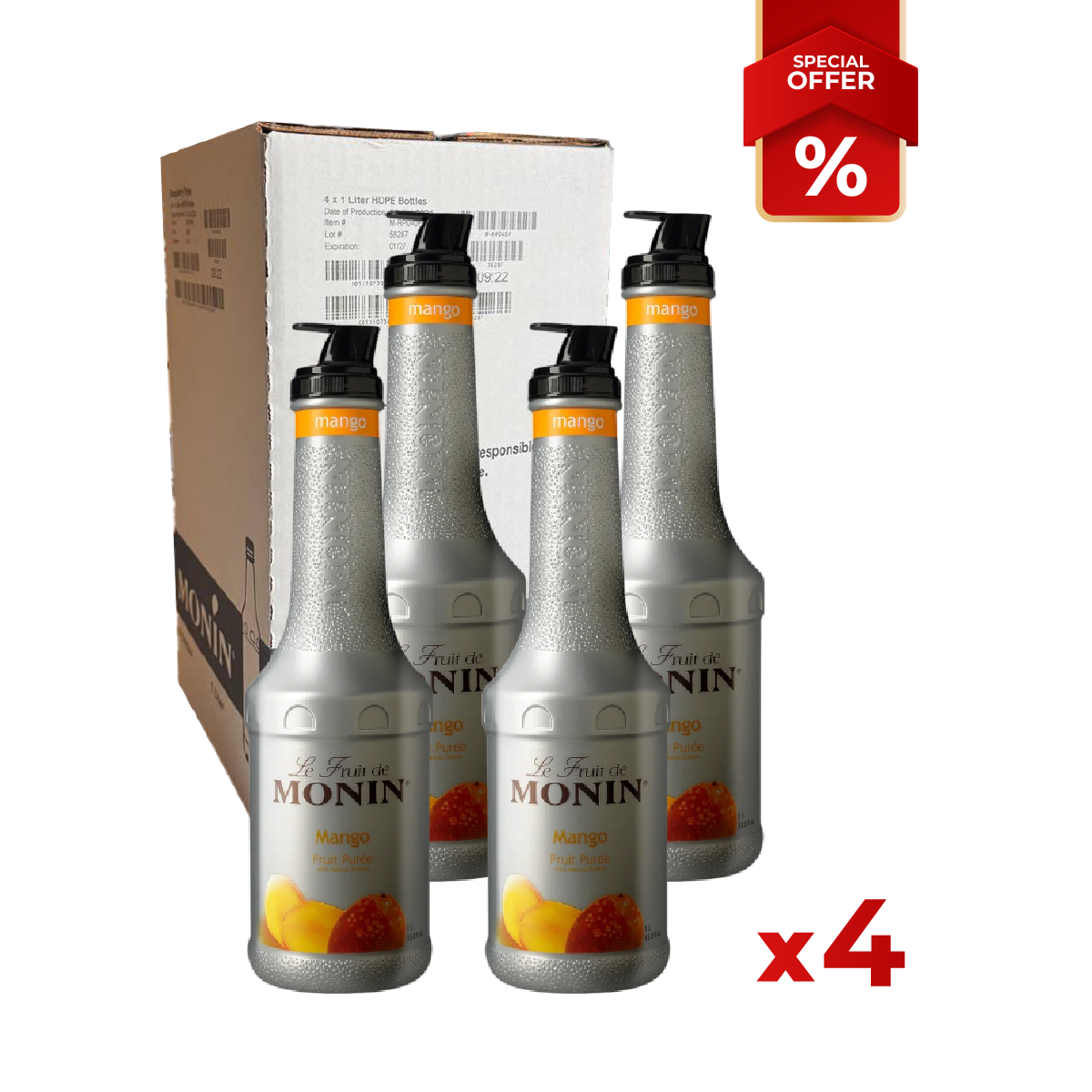 Mango Syrup puree MONIN, 1L B2B