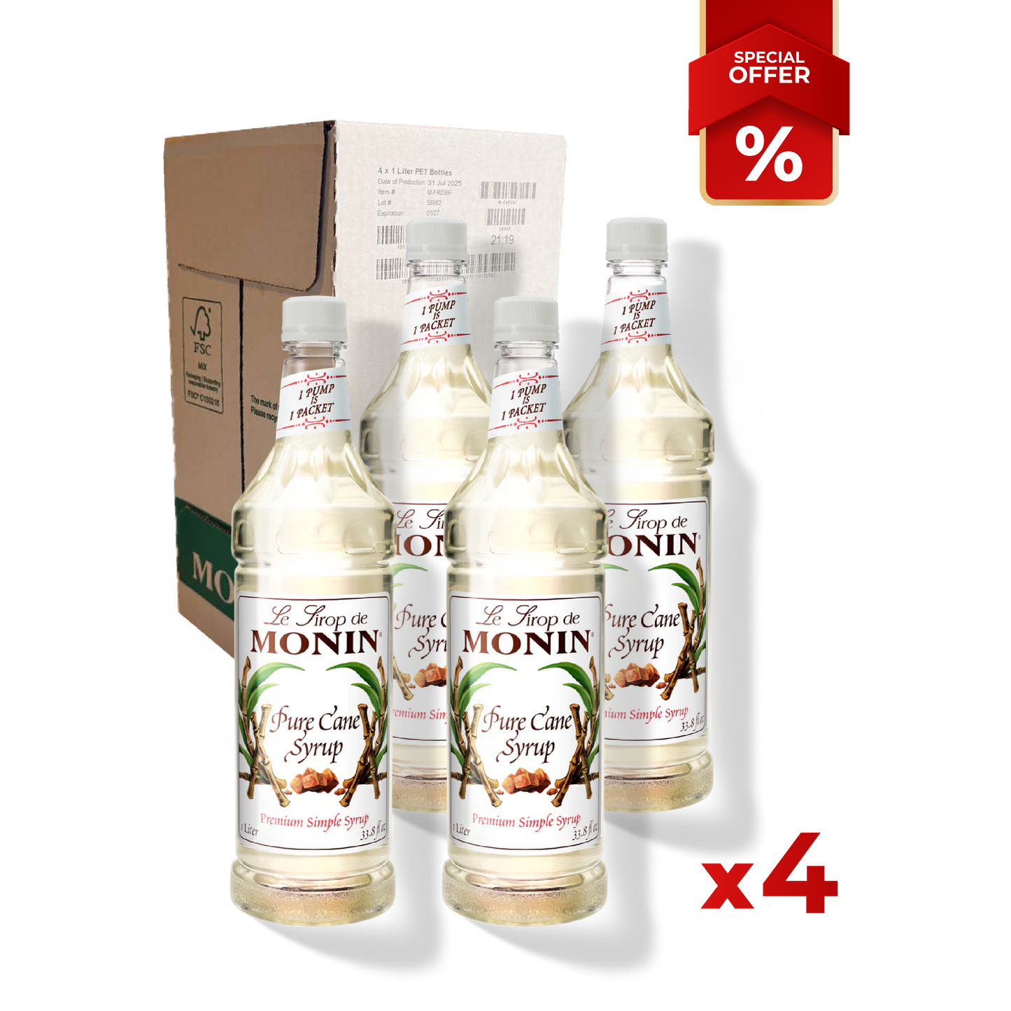 Pure Cane Sugar Syrup MONIN
