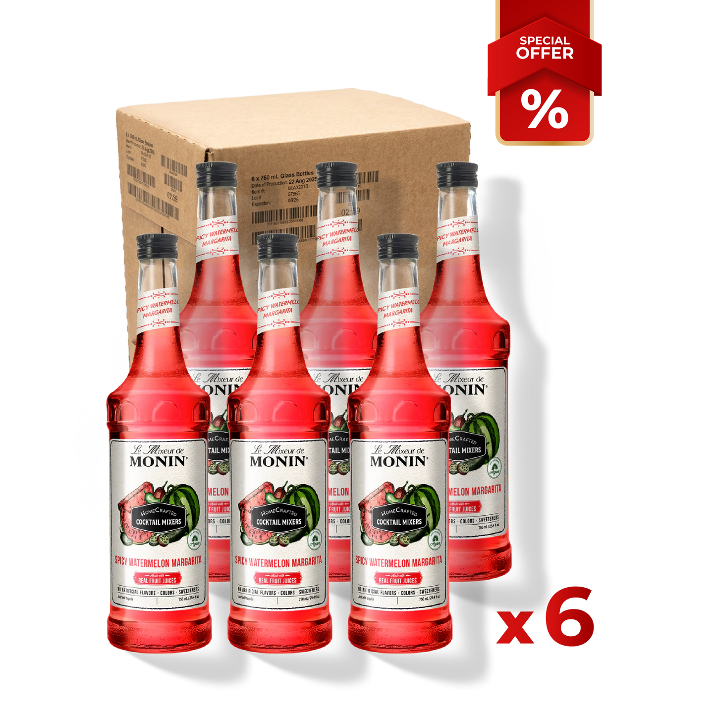 Spicy Watermelon Margarita Mix MONIN, 0,75L