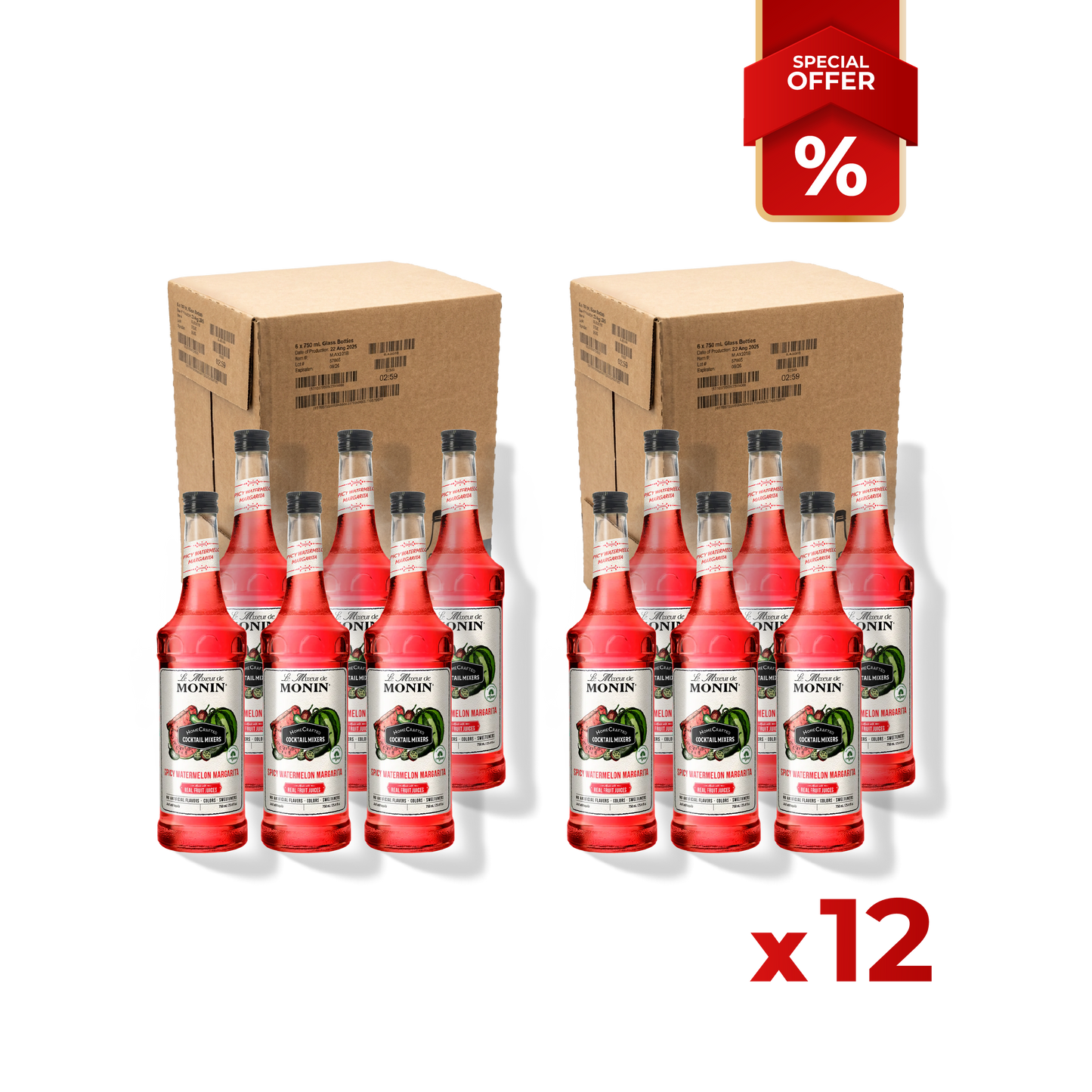 Spicy Watermelon Margarita Mix MONIN, 0,75L