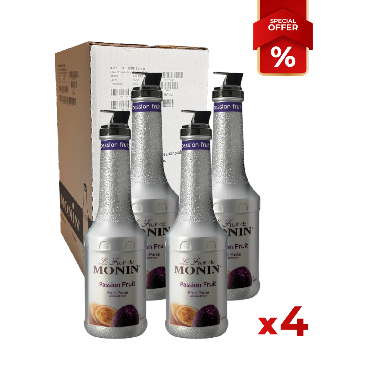 Passion Fruit Syrup puree MONIN, 1L B2B