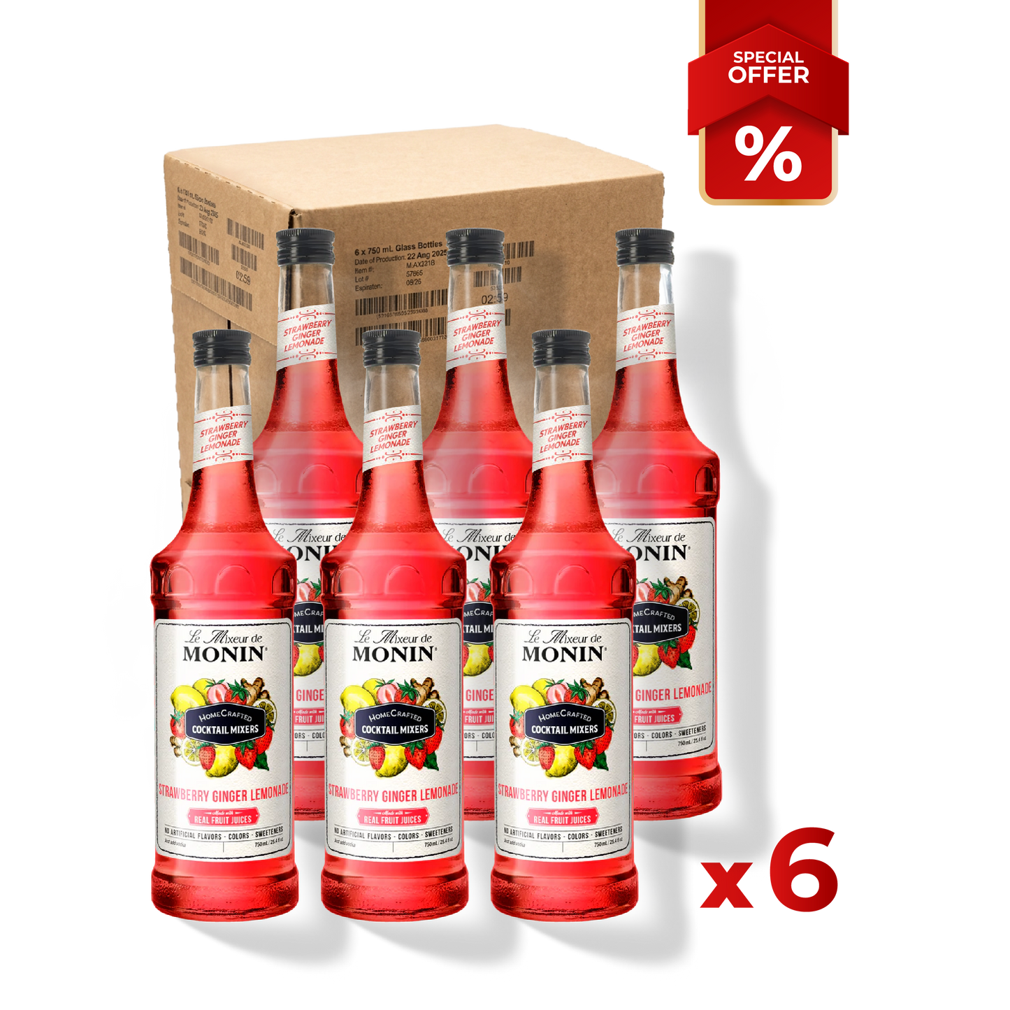 Strawberry-Ginger Lemonade Mix MONIN, 0,75L